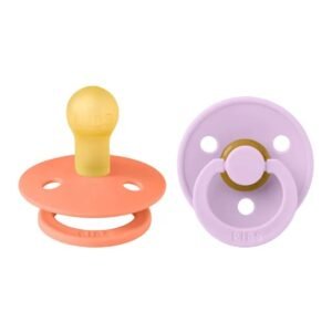 BIBS Colour 2 Pack Latex Size 1 Papaya Violet Sky