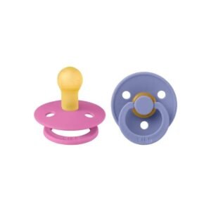 BIBS Pacifier Colour 2 Pack Latex Size 1 Bubblegum Peri