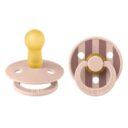 BIBS Round Pacifier Studio Colour 2 Pack Block Latex Size 2 Blush Mix in UAE