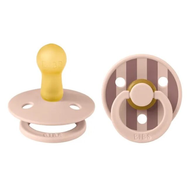 MR-B12022104-01 BIBS Round Pacifier Studio Colour 2 Pack Block Latex Size 2 Blush Mix in UAE