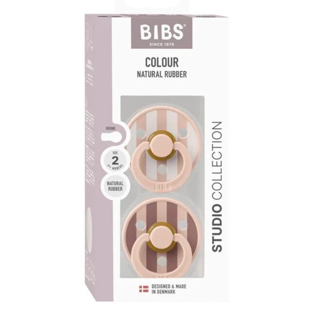MR-B12022104-02 BIBS Round Pacifier Studio Colour 2 Pack Block Latex Size 2 Blush Mix in UAE - view 5