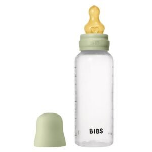 BIBS Baby Bottle Round Nipple Latex 1 Pack 270 Ml Medium Flow Sage