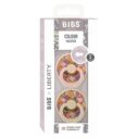 BIBS Round Nipple Pacifier X Liberty 2 Pack Colour June Blossom Latex Size 1 Blush Mix in UAE - view 4