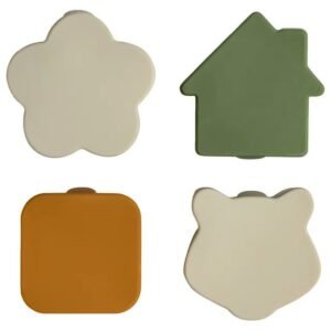 Citron Silicone Lunchbox Organizers Set of 4 Caramel Green Grey