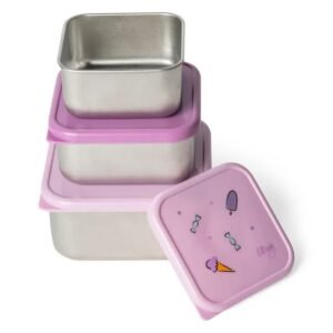 Citron Stainless Steel Nesting Lunch Box Set Stormy Unicorn 3pcs