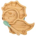 Citron Organic Bamboo Plate Suction Spoon Dino Pastel Green in UAE - view 5