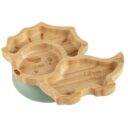 Citron Organic Bamboo Plate Suction Spoon Dino Pastel Green in UAE - view 4