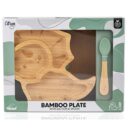 Citron Organic Bamboo Plate Suction Spoon Dino Pastel Green in UAE - view 2