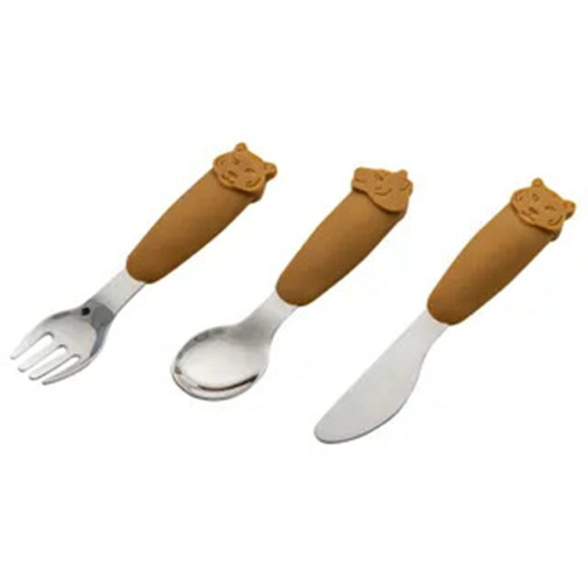 MR-C6297001286418-01 Citron Silicone Cutlery Set w Pouch Caramel in UAE - view 2