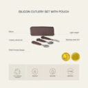 Citron Silicone Cutlery Set w Pouch Caramel in UAE - view 4