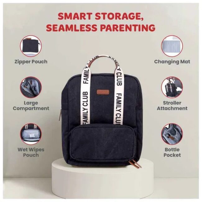 MR-CWBPSCBL-05 Childhome Family Club Backpack Signature Canvas Black in UAE - view 2