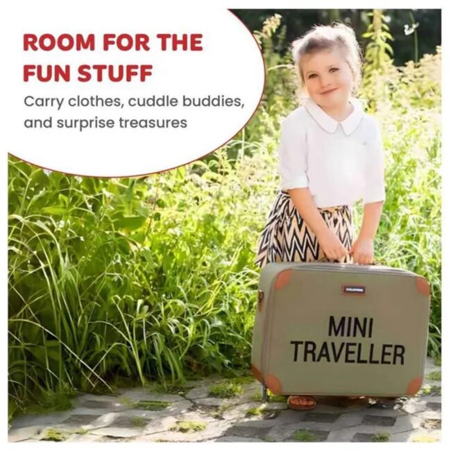 Childhome Mini Traveller Kids Suitcase Kaki Canvas in UAE - view 2