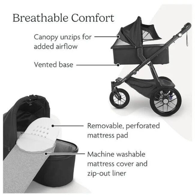 MR-UP0020-03 Uppababy Emmett Baby Carrycot Green MelangeSilver in UAE - view 4