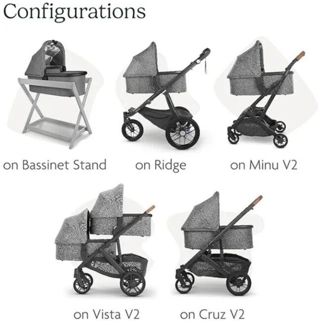 MR-UP0020-04 Uppababy Emmett Baby Carrycot Green MelangeSilver in UAE - view 3