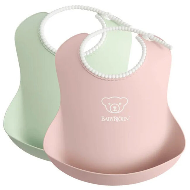 BABYBJORN Pack of 2 Baby Bib Powder GreenPowder Pink in UAE