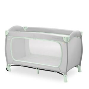 Hauck Sleep N Play Go Plus Childrens Travel Bed With Transport Bag And Large Slip Dusty MintGrey