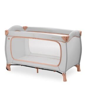 Hauck Sleep N Play Go Plus Childrens Travel Bed With Transport Bag And Large Slip Dusty CorkGrey
