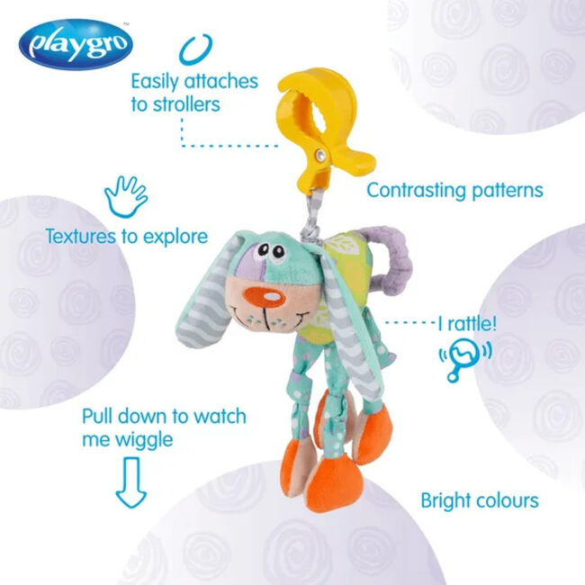 Playgro Wonky Wiggler ClipOn Plush Toy in UAE - view 5