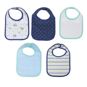 Nurtur Cozi Baby Milk Feeding Bibs Terry Cotton 5 Pcs BlueMulticolor