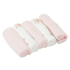 Nurtur Cozi Baby Wash Cloths Terry Cloth 5 Pcs PinkMulticolor