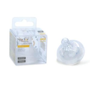 Nurtur Cozi Wide Neck Silicone 3 Flow Rate Teat lNude Clear