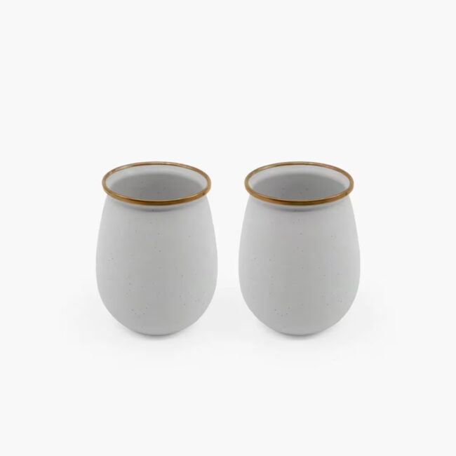 BareBones Enamel Tumbler Eggshell set of 2 DISCONTINUED in UAE