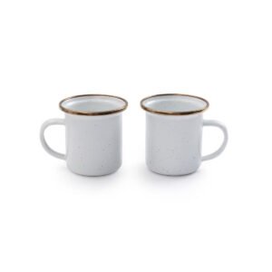 BareBones Enamel Espresso Cup Eggshell set of 2 DISCONTINUED