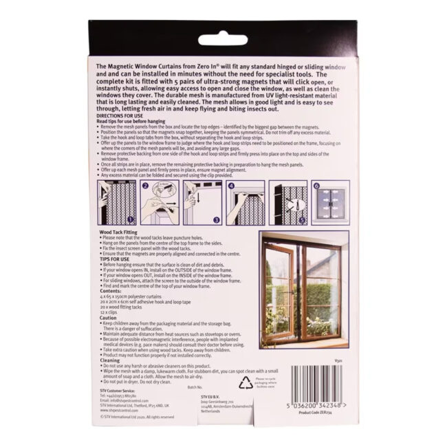 ZER234_3 STV Magnetic Window Insect Curtain Twinpack in UAE - view 4