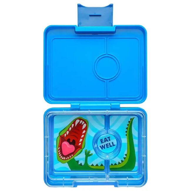 1 Yumbox Dinosaur 3 Compartments Snack Box Surf Blue in UAE - view 2