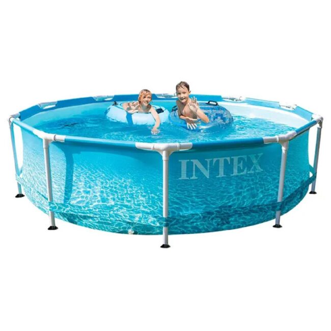 28206 Intex Beachside Metal Frame Round Above Ground Pool in UAE - view 2