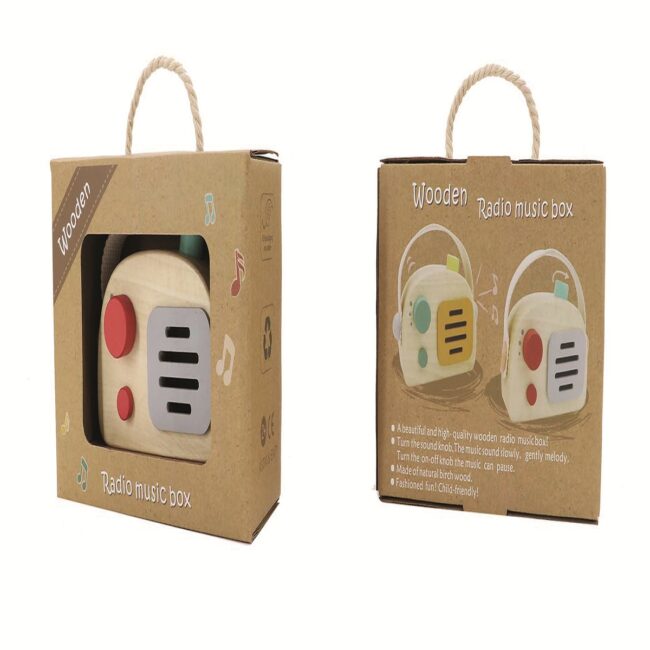 L23524-3 Wooden Radio Music Box Spring Song in UAE