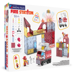 MAGNATILES Fire Station 50Piece Magnetic Construction Set