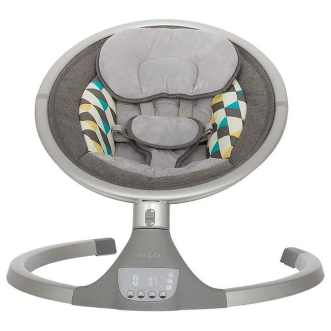 _384-GB.1 Dream On Me Zazu Baby Swings Chair with 2 Toys Grey Blue in UAE