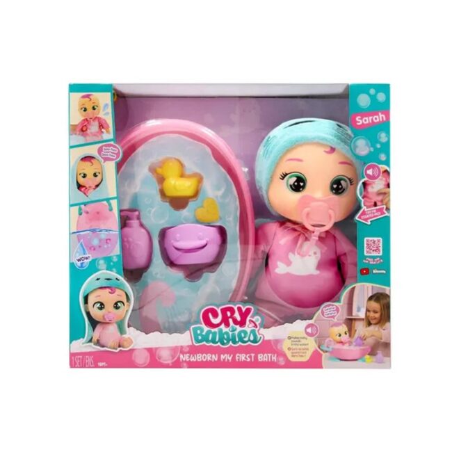 924420 BFF Cry Babies My First Bath Sarah Interactive Doll Battery Operated With Waterproof Sealthemed Suit in UAE