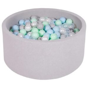Ezzro Round Ball Pit With 200 Balls 100 x 40 cm Grey Melange