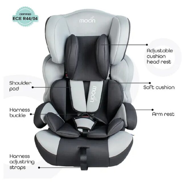 BBG-MNBGCDG24.2 Moon Tolo BabyKids Car Seat Group 123 Charcoal Grey in UAE - view 3