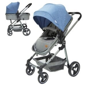 MOON Pro 2in1 Convertible to Carrycot Reversable Stroller Blue