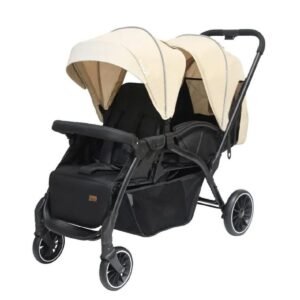 Moon Dois Foldable Twin Stroller Beige