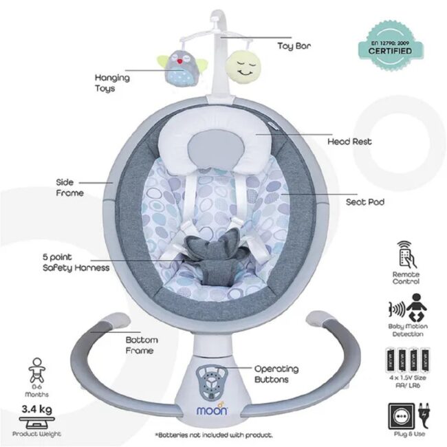 BBG-MNNBOMT03.2 Moon Musical Baby Electric Swing Circle in UAE - view 2