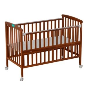Moon Wooden Portable Crib Golden Brown