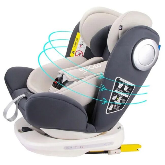 BBG-MNNCSMT04.1 Moon Gyro Multi Functional 360 Car Seat with Isofix Grey in UAE