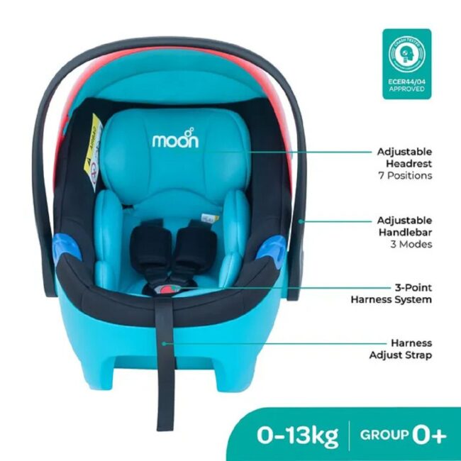 BBG-MNNCSMT60.2 Moon Bibo Max Carrier Car Seat with Adjustable Canopy Green in UAE - view 4