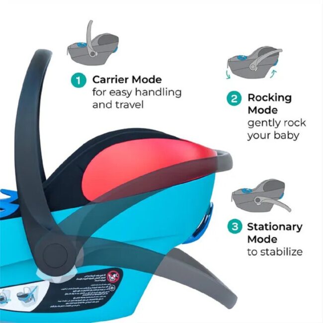 BBG-MNNCSMT60.4 Moon Bibo Max Carrier Car Seat with Adjustable Canopy Green in UAE - view 2