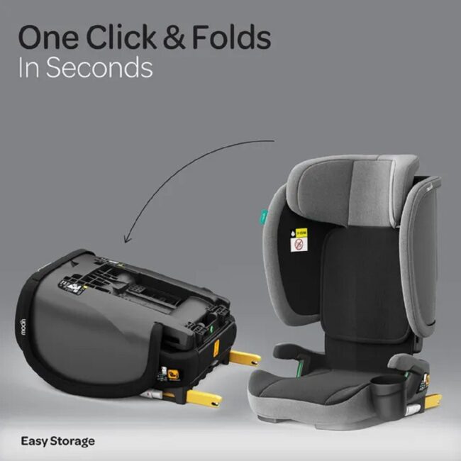 Moon Folda Go Ece ISize Foldable Car Seat With Isofix Grey in UAE - view 4