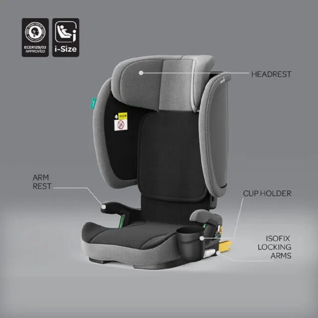 Moon Folda Go Ece ISize Foldable Car Seat With Isofix Grey in UAE - view 3