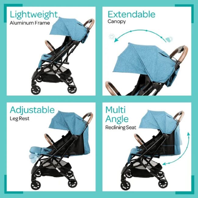 BBG-MNNPRMT55.3 MOON RitziLite Baby Cabin Stroller Blue in UAE - view 3