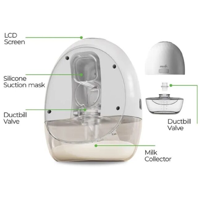 BBG-MNNSBP02.5 Moon Wearable HandsFree Breast Pump White 150 ml in UAE - view 2