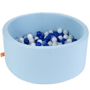 Ezzro Baby Blue 90X40 Round Ball Pit With 100 Balls Navy blue White Grey Transparent