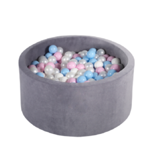 Ezzro Round Ball Pit Velvet With 100 Balls 90 x 40cm