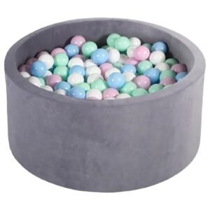 Ezzro Round Ball Pit Velvet With 200 Balls 90 x 40 cm